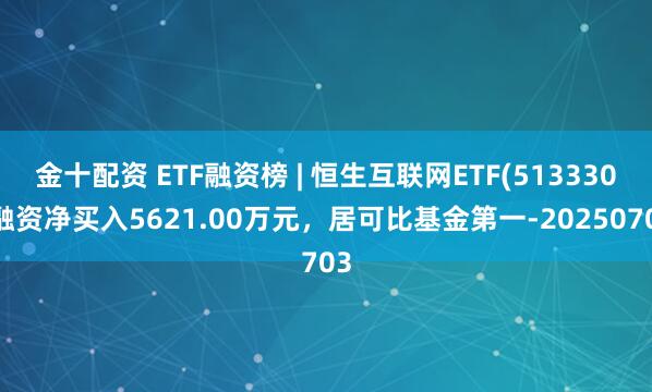 金十配资 ETF融资榜 | 恒生互联网ETF(513330)融资净买入5621.00万元，居可比基金第一-20250703